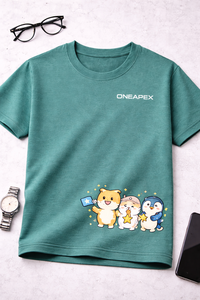 ONEAPEX T-shirt à manches courtes avec motif d'animaux de dessin animé mignons – T-shirt décontracté unisexe à manches courtes pour jeunes et adultes - Product Image 2