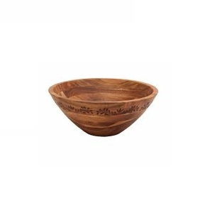 Bol de service en bois artisanal haut de gamme, vente en gros, bol à salade rond personnalisé de qualité alimentaire, bol à mélanger en bois pour hôtels et restaurants - Product Image 2