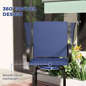 Set di 2 Sgabelli da Bar Blu Navy per Esterni, Girevoli a 360°, per Feste in Terrazza e Altezza Bar - Product Image 4