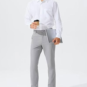 Mens Golf Pants Lightweight Stretch <b>Work</b> Dress Pants 30 32 34 Inseam Comfortable Cotton Blend Slim Office <b>Trousers</b> Premium - Product Image 2