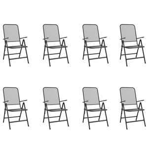 Anthracite Metal Mesh 9-Piece Patio Dining <b>Set</b> for <b>Garden</b> Settings - Product Image 3