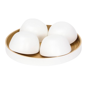 Bol en bambou tressé artisanal laqué pastel, naturel, décoratif, pour salade et fruits, vaisselle esthétique pour la cuisine, du Vietnam - Product Image 2