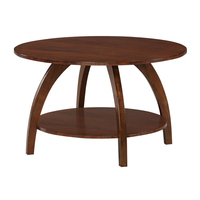 Table basse ronde au design moderne, étagère en bois charmante, style scandinave, montage facile, meubles de salon en bois massif