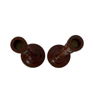 Porte-bougie écologique et durable, dernier design, grand modèle en bois d'acacia, fait main, 100% naturel, support en bois personnalisable pour mariage et maison - Product Image 5