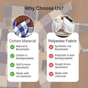 Servilletas de Tela Ecológicas Reutilizables con Estampado de Rejilla para Restaurantes, Servilletas para Cena y Bodas, Estilo de Tejido Liso para Fiestas - Product Image 5