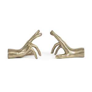 Sujetalibros Decorativos en Forma de Mano de Metal Dorado Personalizados, Soporte Escultural para Estantes de Hogar, Oficina, Biblioteca, Navidad - Product Image 1