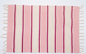 Striped Rectangle Cotton Bath Rug Flat Weave Non-Slip Modern Style Bathroom <b>Mat</b> - Product Image 4