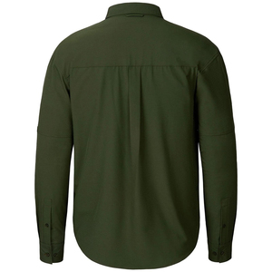 เสื้อเชิ้ตแขนยาวสีเขียวล้วนสำหรับผู้ชาย ทรงปกติ ผ้าฝ้ายแห้งเร็ว - Product Image 5