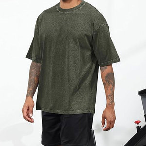 Camisetas de Hombre con Diseño Moderno y Personalizado, Lavado Ácido, Color Sólido, Manga Corta, Cuello Redondo - Product Image 3