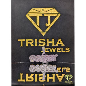 Pendentif plaque nominative Designer DORSEY avec diamant de laboratoire VVS en argent sterling 925 entièrement pavé, collier scintillant par Trisha Jewels - Product Image 5
