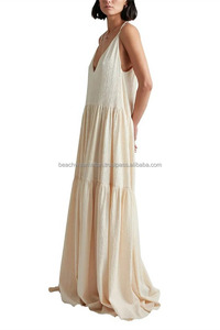 Nuevo verano caliente moda mujer desgaste rayón Tie Dye Vestido largo de diseñador para fiesta y ropa informal cuello en V vestido largo sin espalda - Product Image 4