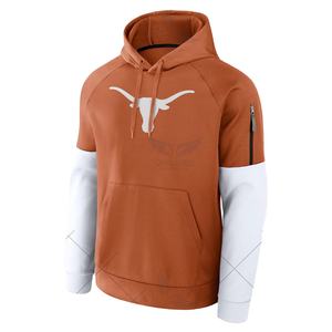 Venta al por mayor de la mejor calidad de la Universidad de Texas por encargo Longhorns Iconic Fleece Fitness Performance Pullover Hoodie-Naranja - Product Image 1