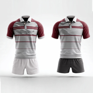 Camisetas de Rugby para Hombre, 100% Poliéster, Ropa Deportiva de Polo, Camisetas de Fútbol con Rayas en las Mangas, Uniformes de Rugby - Product Image 6