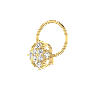 AJRETAIL Impresionante Pinza de Nariz con Diamante Natural de Corte Brillante de 0.08 Ct, Oro de 14K, Joyería Étnica para Mujer, Color HI, Claridad VS-SI, Premium - Product Image 4