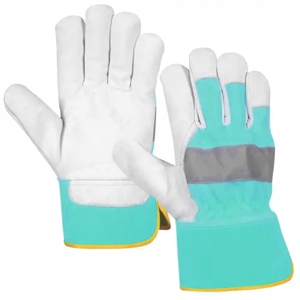 Gants de sécurité en cuir de chèvre fluorescent de qualité supérieure, résistants, antistatiques, pour travaux industriels, pour monteurs canadiens - Product Image 3