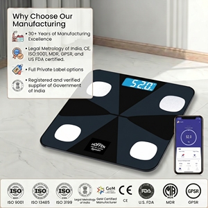 HOFEN <b>Digital</b> Body <b>Scale</b> LED Display Smart Glass Personal <b>Scale</b> with Bluetooth App Connectivity 180kg Capacity - Product Image 1