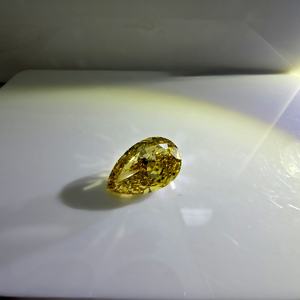 Diamante cultivado en laboratorio con certificación IGI, 3 quilates, corte pera, brillante modificado, color amarillo intenso, VVS2, diamante suelto para la elaboración de joyas. - Product Image 2