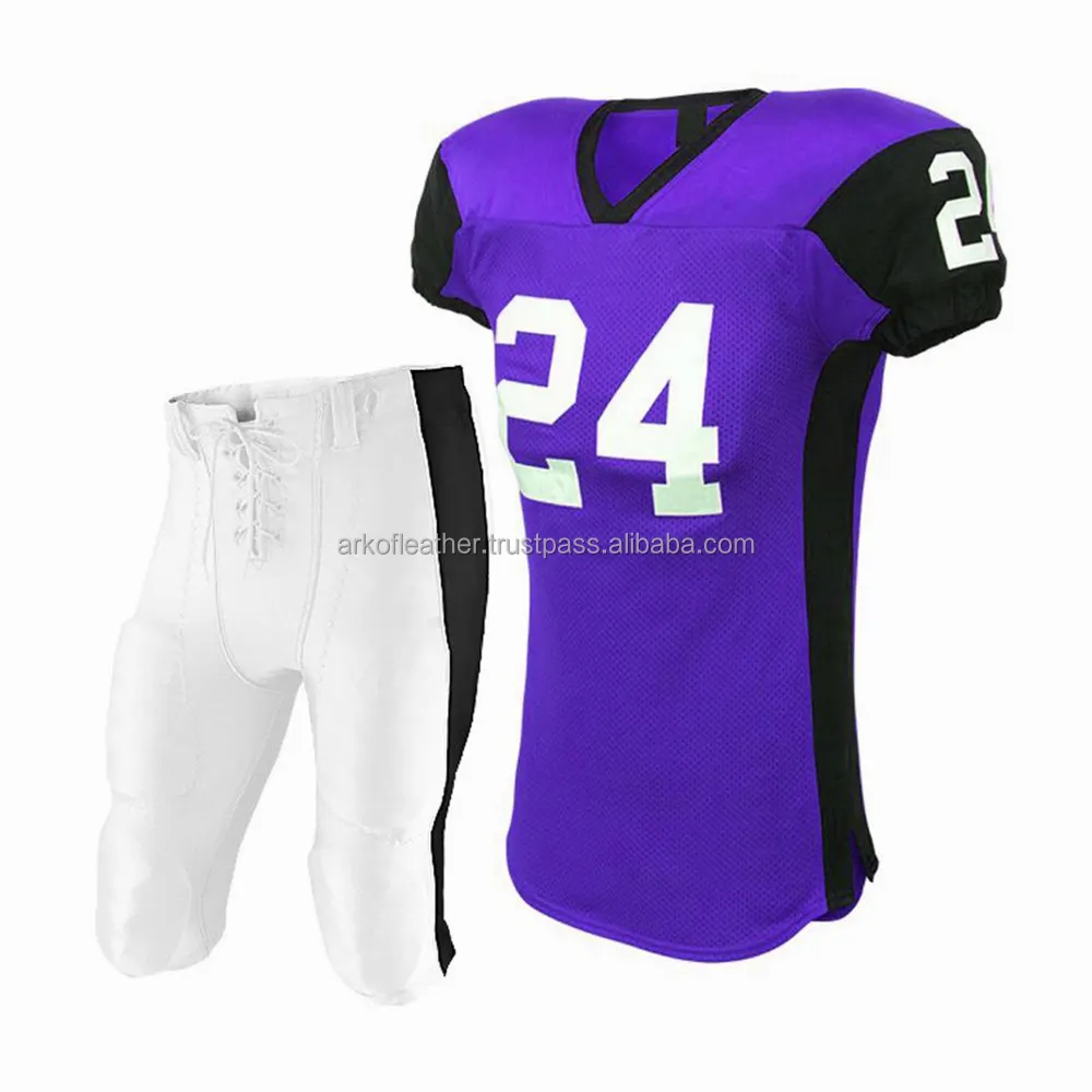 Light Weight American Football Uniform Set V Neck Custom Team Apparel Set With Custom Number And Name
