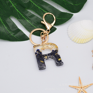 Women Girls' <b>Initial</b> Keychain Black Bag Keyring Sweet Charm Handcrafted Resin Technique Rechargeable High Quality Feng Shui - Product Image 4