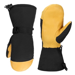 Gants de ski imperméables chauds pour l'hiver, à doigts séparés, pour hommes, femmes et enfants, en polaire avec fermeture à cordon - Product Image 5
