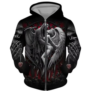 <b>Men's</b> 3D Print Hooded Zipper <b>Jacket</b> Knitted Polyester <b>Casual</b> Hoodie <b>for</b> Autumn Winter - Product Image 1