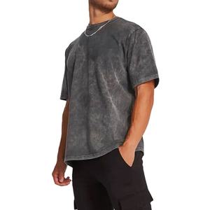 Heavyweight <b>Men</b> Acid Washed T <b>Shirt</b> Streetwear Black Stone Retro 100% Cotton Blank T <b>Shirts</b> Custom - Product Image 2