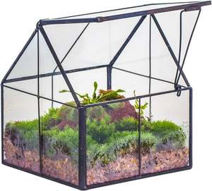 Terrario Colgante Geométrico de Vidrio Transparente de Primera Calidad con Tapa, para Suculentas, Plantas Aéreas, Musgo y Helechos, Color Negro - Product Image 5