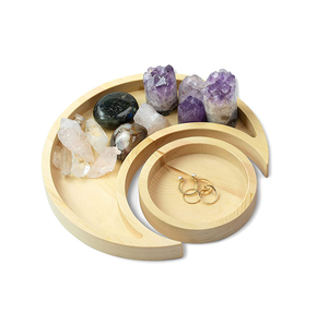 Bandeja de madera con forma de luna y estrella, bandeja de madera de acacia para joyas, bandeja de luna y estrella para decoración del hogar y fiestas. - Product Image 2