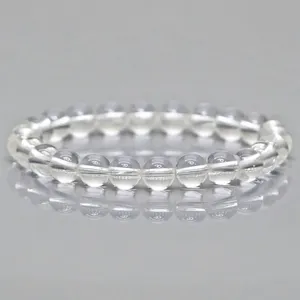 Pulsera Elástica de Cuentas de Cuarzo Cristal Natural de 8mm, Lisas y Redondas, Grado AA, Joyería Curativa al por Mayor - Product Image 6