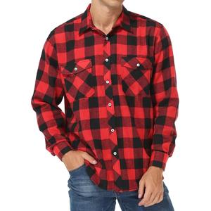 Chemise en flanelle à carreaux vintage pour homme, en coton, épaisse, à manches longues, boutonnée, pour l'automne et l'hiver - Product Image 2