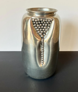 Vase en métal argenté de luxe, finition antique, pot à fleurs pour la décoration de la maison, vente en gros, vases vintage en aluminium pour centre de table de mariage - Product Image 3