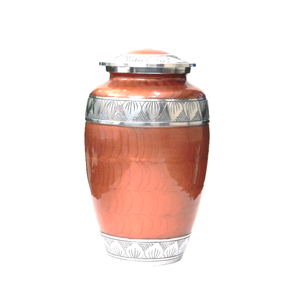 Urnes funéraires en aluminium pour adultes avec gravure, finition en étain et émail bleu clair, fournitures funéraires en métal pour cendres humaines - Product Image 4