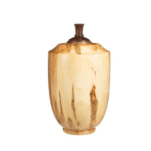 Wood Grain Jar Pet Cremation <b>Urn</b> with Cross Top Classical Memorial Keepsake for Dog <b>Cat</b> Funeral Home Display - Product Image 4