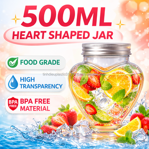 Botella de Bebida de PET de Alta Calidad de 500 ml con Forma de Corazón y Tapa de Rosca, Apta para Alimentos, para Té, Hecha en Vietnam - Product Image 6