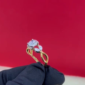Bague en diamant cultivé en laboratoire certifié, design rond, or massif pur, bijoux, acheter directement auprès d'un fournisseur indien de confiance - Product Image 4