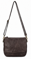 Sac bandoulière Gravs vintage en cuir véritable pour femme, style bohème, souple, avec une seule sangle réglable et bouton 7
