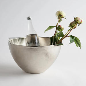 Seau à glace rond en aluminium finition argentée, très vendu, pour bar, vin et champagne - Product Image 5