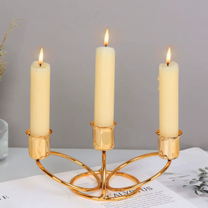 เชิงเทียนโลหะทรงสูงหรูหรา ตกแต่งโต๊ะงานแต่งงาน งานเลี้ยง งานอีเว้นท์ - Product Image 1