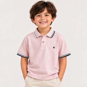Camisas Polo de Verano para Niños, Estilo Casual, Color Sólido, Manga Corta, Cuello Camisero - Product Image 3