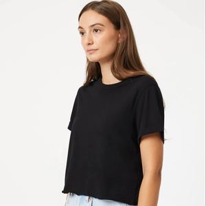 Camiseta corta para mujer, de manga corta, cuello redondo, informal, de algodón, holgada, estilo urbano, para verano, uso diario, con estampado gráfico. - Product Image 1