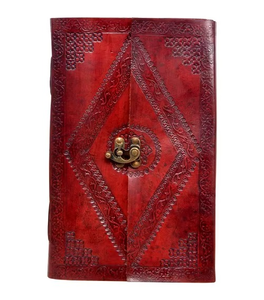 Handmade Embossed Leather Journal New Design Vintage Color Spiral Saddle <b>Stitching</b> Customizable Travelers' Notebook Fashion <b>Gift</b> - Product Image 3