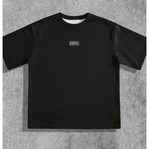 T-shirt oversize pour homme avec fermeture éclair, coupe carrée, épaules tombantes, manches courtes, en coton, décontracté, style streetwear - Product Image 1