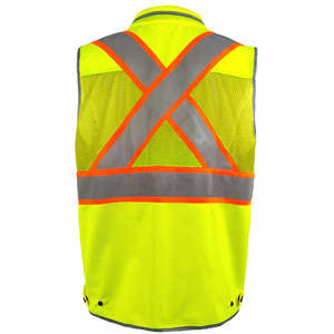 Gilet de sécurité haute visibilité personnalisé avec logo pour l'été, pour les travailleurs, la construction industrielle, en tissu réfléchissant, grande taille - Product Image 2
