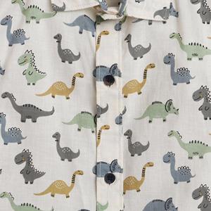 เสื้อครึ่งแขนลายไดโนเสาร์หลายสี-ขาว - Product Image 3