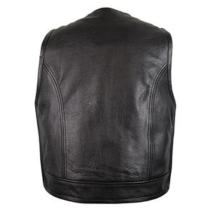 Gilet en cuir décontracté pour homme avec fermeture éclair sur le devant, léger et confortable, style motard, vêtement d'extérieur tendance pour un usage quotidien - Product Image 6