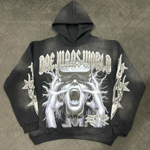 Sudadera con Capucha Personalizada OEM, Estilo Casual Urbano, Tema de Banda de Rock, Efecto Deslavado al Sol, Impresión Digital para Hombre - Product Image 1