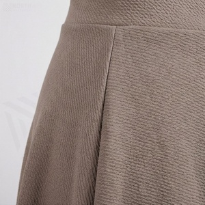 Women A-Line Knee-Length Skirt Solid Color Knitted Spandex Polyester Comfortable Regular Waist All Seasons Wear - Product Image 5