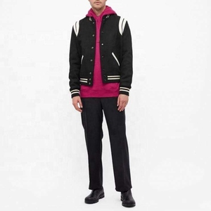 Premium Letterman <b>Jacket</b> Custom Wool Blend PU <b>Leather</b> Sleeves Oversized Streetwear College Fashion Varsity <b>Jacket</b> OEM <b>Jacket</b> - Product Image 1
