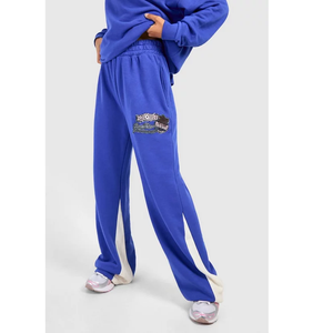 Conjunto Deportivo de Felpa con Capucha Azul para Mujer, Corte Holgado, Informal, con Bolsillos, Color Sólido, para Todas las Temporadas - Product Image 3