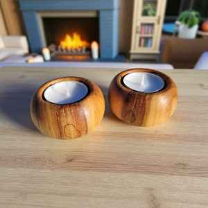 Porte-bougie votif en bois moderne pour la décoration de la maison à Pâques, table de café - Product Image 1